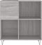vidaXL - Platenkast - 84,5x38x89 - cm - bewerkt - hout - grijs - sonoma - eikenkleurig
