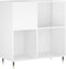 vidaXL - Platenkast - 84,5x38x89 - cm - bewerkt - hout - hoogglans - wit