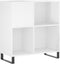 vidaXL - Platenkast - 84,5x38x89 - cm - bewerkt - hout - hoogglans - wit