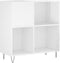 vidaXL - Platenkast - 84,5x38x89 - cm - bewerkt - hout - hoogglans - wit