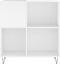 vidaXL - Platenkast - 84,5x38x89 - cm - bewerkt - hout - hoogglans - wit