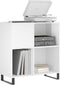 vidaXL - Platenkast - 84,5x38x89 - cm - bewerkt - hout - hoogglans - wit
