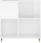 vidaXL - Platenkast - 84,5x38x89 - cm - bewerkt - hout - hoogglans - wit