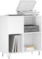 vidaXL - Platenkast - 84,5x38x89 - cm - bewerkt - hout - hoogglans - wit