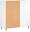 vidaXL - Platenkast - 84,5x38x89 - cm - bewerkt - hout - hoogglans - wit