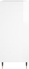 vidaXL - Platenkast - 84,5x38x89 - cm - bewerkt - hout - hoogglans - wit