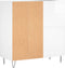 vidaXL - Platenkast - 84,5x38x89 - cm - bewerkt - hout - hoogglans - wit