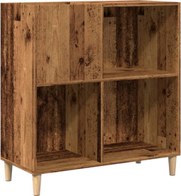 vidaXL - Platenkast - 84,5x38x89 - cm - bewerkt - hout - oud - houtkleurig