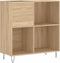 vidaXL - Platenkast - 84,5x38x89 - cm - bewerkt - hout - sonoma - eikenkleurig