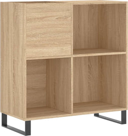 vidaXL - Platenkast - 84,5x38x89 - cm - bewerkt - hout - sonoma - eikenkleurig