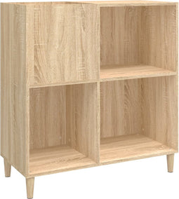 vidaXL - Platenkast - 84,5x38x89 - cm - bewerkt - hout - sonoma - eikenkleurig