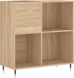 vidaXL - Platenkast - 84,5x38x89 - cm - bewerkt - hout - sonoma - eikenkleurig