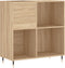 vidaXL - Platenkast - 84,5x38x89 - cm - bewerkt - hout - sonoma - eikenkleurig