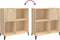 vidaXL - Platenkast - 84,5x38x89 - cm - bewerkt - hout - sonoma - eikenkleurig
