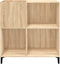 vidaXL - Platenkast - 84,5x38x89 - cm - bewerkt - hout - sonoma - eikenkleurig