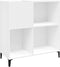 vidaXL - Platenkast - 84,5x38x89 - cm - bewerkt - hout - wit