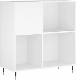 vidaXL - Platenkast - 84,5x38x89 - cm - bewerkt - hout - wit