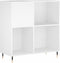 vidaXL - Platenkast - 84,5x38x89 - cm - bewerkt - hout - wit