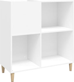 vidaXL - Platenkast - 84,5x38x89 - cm - bewerkt - hout - wit