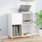 vidaXL - Platenkast - 84,5x38x89 - cm - bewerkt - hout - wit