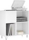 vidaXL - Platenkast - 84,5x38x89 - cm - bewerkt - hout - wit