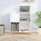 vidaXL - Platenkast - 84,5x38x89 - cm - bewerkt - hout - wit