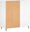 vidaXL - Platenkast - 84,5x38x89 - cm - bewerkt - hout - wit