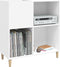 vidaXL - Platenkast - 84,5x38x89 - cm - bewerkt - hout - wit