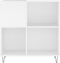 vidaXL - Platenkast - 84,5x38x89 - cm - bewerkt - hout - wit