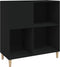 vidaXL - Platenkast - 84,5x38x89 - cm - bewerkt - hout - zwart
