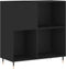 vidaXL - Platenkast - 84,5x38x89 - cm - bewerkt - hout - zwart