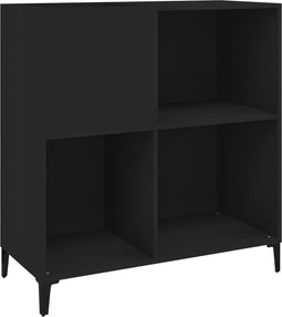 vidaXL - Platenkast - 84,5x38x89 - cm - bewerkt - hout - zwart