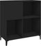 vidaXL - Platenkast - 84,5x38x89 - cm - bewerkt - hout - zwart