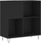 vidaXL - Platenkast - 84,5x38x89 - cm - bewerkt - hout - zwart