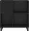 vidaXL - Platenkast - 84,5x38x89 - cm - bewerkt - hout - zwart
