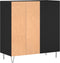 vidaXL - Platenkast - 84,5x38x89 - cm - bewerkt - hout - zwart