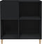 vidaXL - Platenkast - 84,5x38x89 - cm - bewerkt - hout - zwart