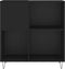 vidaXL - Platenkast - 84,5x38x89 - cm - bewerkt - hout - zwart