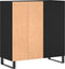vidaXL - Platenkast - 84,5x38x89 - cm - bewerkt - hout - zwart