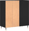 vidaXL - Platenkast - 84,5x38x89 - cm - bewerkt - hout - zwart