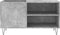 vidaXL - Platenkast - 85x38x48 - cm - bewerkt - hout - betongrijs