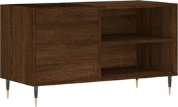 vidaXL - Platenkast - 85x38x48 - cm - bewerkt - hout - bruin - eikenkleur