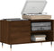 vidaXL - Platenkast - 85x38x48 - cm - bewerkt - hout - bruin - eikenkleur