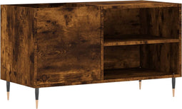vidaXL - Platenkast - 85x38x48 - cm - bewerkt - hout - gerookt - eikenkleurig
