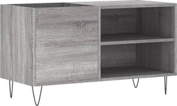 vidaXL - Platenkast - 85x38x48 - cm - bewerkt - hout - grijs - sonoma - eikenkleurig