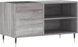 vidaXL - Platenkast - 85x38x48 - cm - bewerkt - hout - grijs - sonoma - eikenkleurig