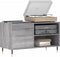 vidaXL - Platenkast - 85x38x48 - cm - bewerkt - hout - grijs - sonoma - eikenkleurig