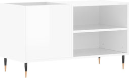 vidaXL - Platenkast - 85x38x48 - cm - bewerkt - hout - hoogglans - wit