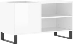 vidaXL - Platenkast - 85x38x48 - cm - bewerkt - hout - hoogglans - wit
