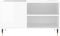 vidaXL - Platenkast - 85x38x48 - cm - bewerkt - hout - hoogglans - wit
